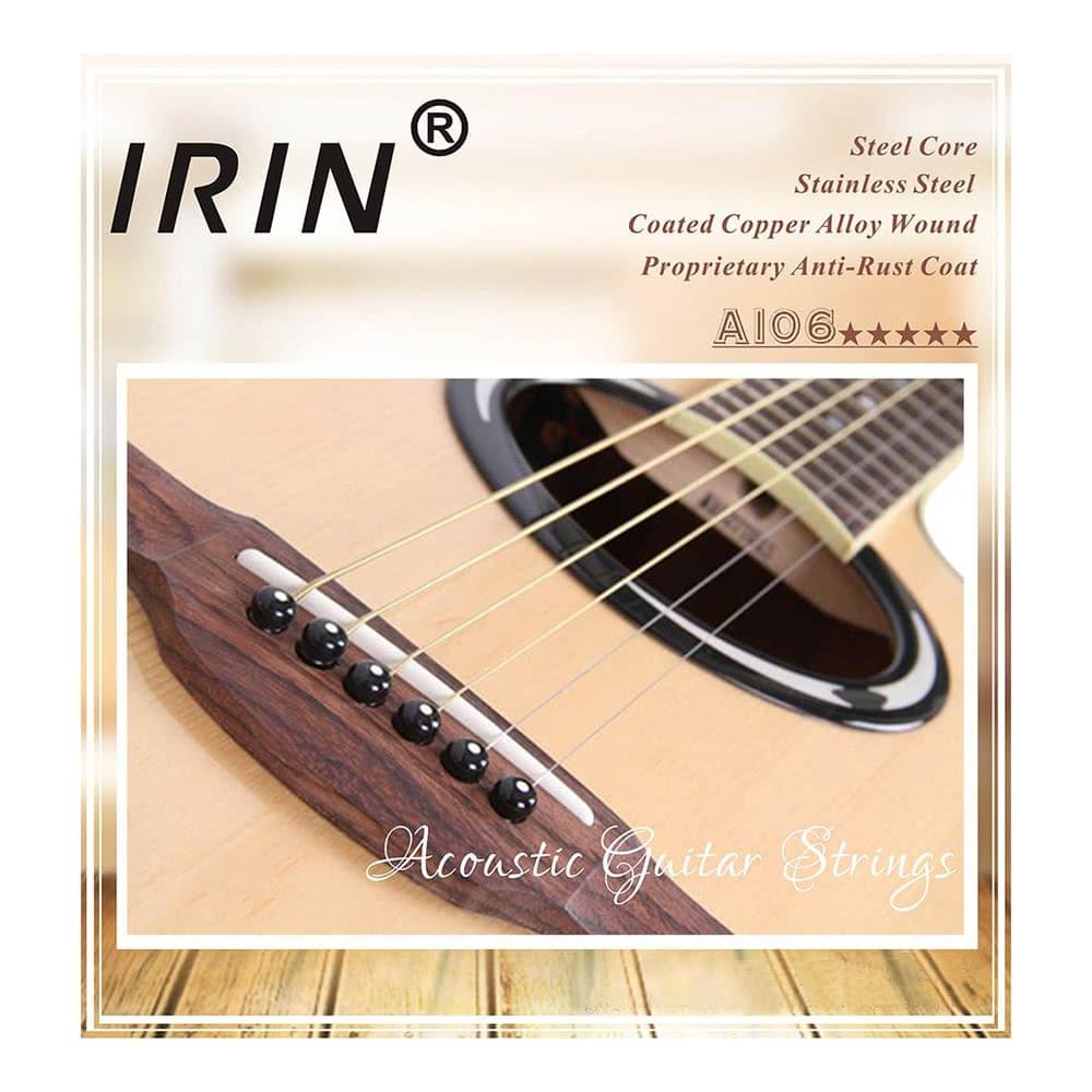 Acoustic Folk Guitar Strings Replacement Full Set 6pcs(.009-.045) Steel Core Copper Alloy Wound with End Ball Medium Tension