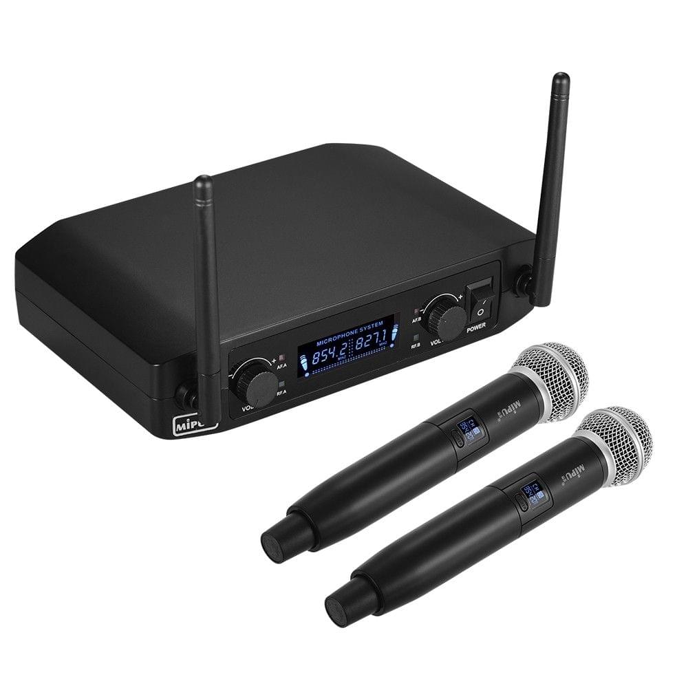 Professional VHF Wireless 10 Channels Digital Microphone System with Two Handheld