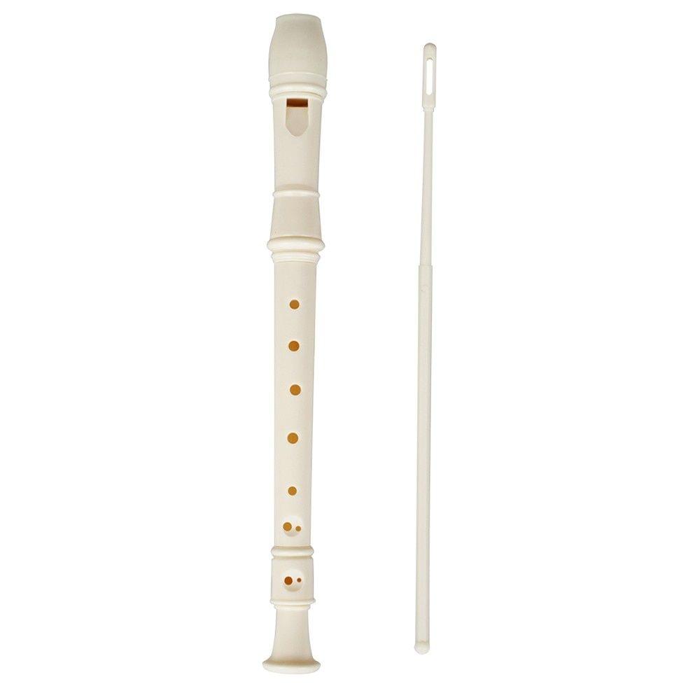 ABS Soprano Descant Recorder Clarinet 8 Holes German Style C Key with Fingering Chart Cleaning Stick for Kids Beginners