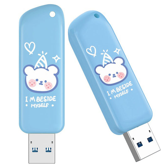 Eaget F66 Cartoon Painted 64G U Disk USB3.0 Flash Drive High-Speed 120MB/S Data Transfer Memory Stick - Blue