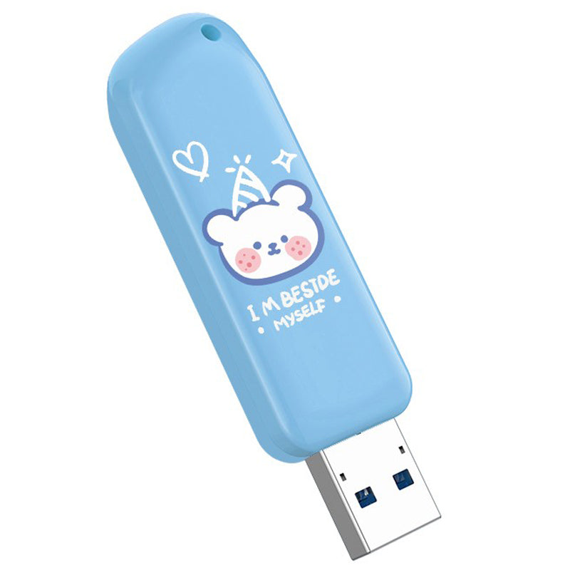 Eaget F66 128G U Disk High-Speed 120MB/S Data Transfer USB3.0 Flash Drive Cartoon Painted Memory Stick - Blue