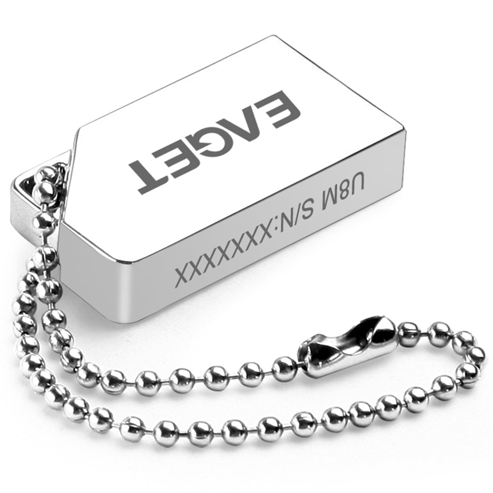 Eaget U8M 16G USB 2.0 Flash Drive Zinc Alloy Body Keychain Design USB Drive Memory Storage Stick