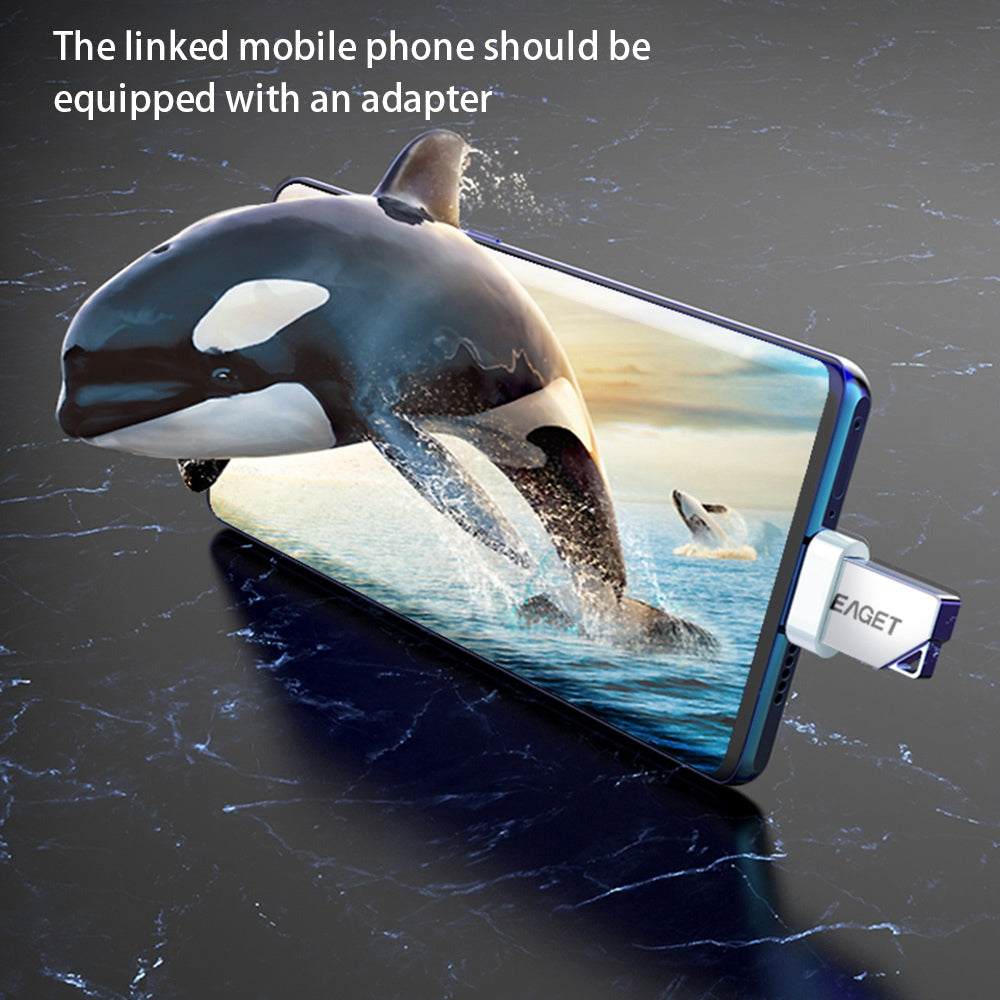 Eaget U8M 16G USB 2.0 Flash Drive Zinc Alloy Body Keychain Design USB Drive Memory Storage Stick