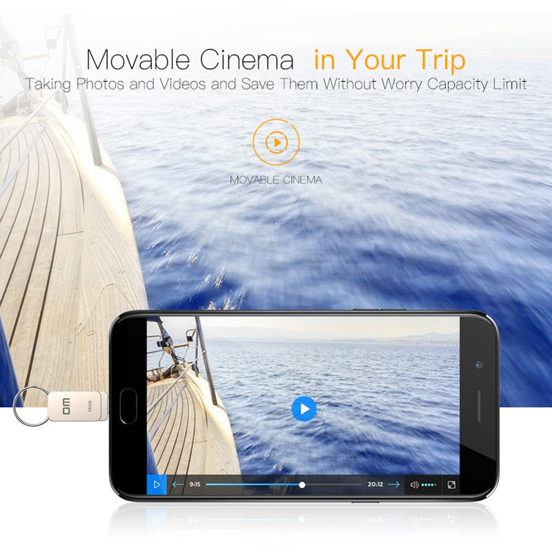 DM PD020 16GB Micro USB + USB2.0 U Disk USB Flash Drive Metal OTG Pendrive High Speed USB Memory Stick