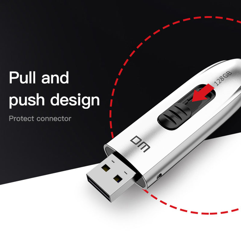 DM FS220 128GB Portable USB3.1 Hard Drive Push-pull Flash Disk External Solid Flash Drive
