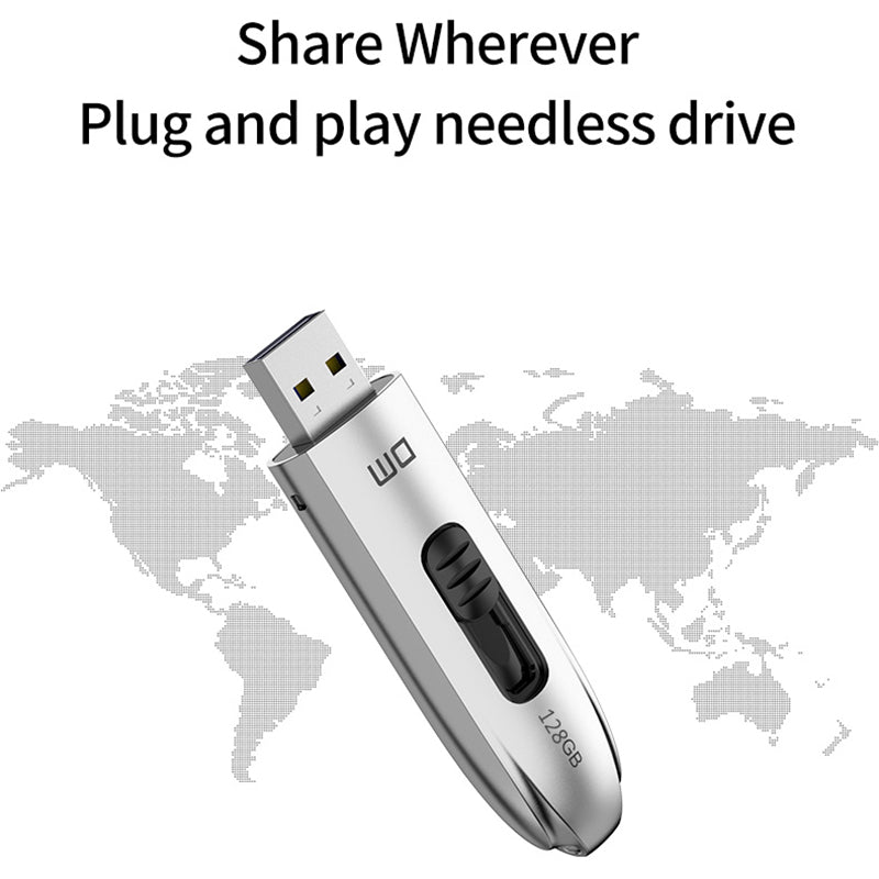 DM FS220 128GB Portable USB3.1 Hard Drive Push-pull Flash Disk External Solid Flash Drive
