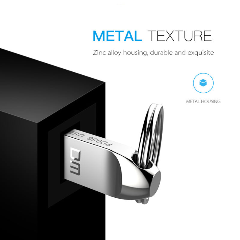 DM PD086 USB 2.0 16GB Portable USB Flash Drive Zinc Alloy Computer Laptop U-disk