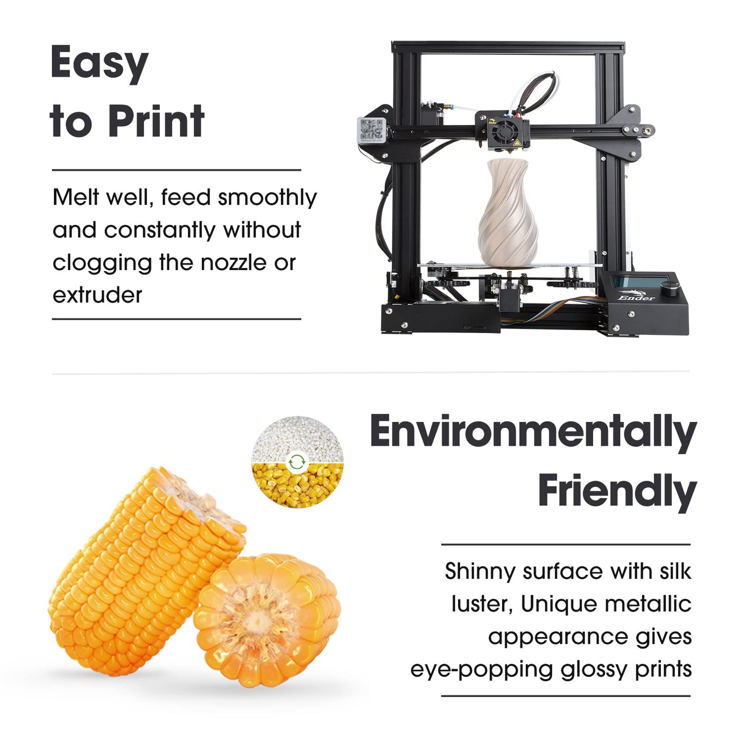 PLA+ Filament 1.75mm x 330m PLA+ 3D Printer Filament Dimensional Accuracy + / - 0.03mm 3D Printing Material for 3D Printers - Orange