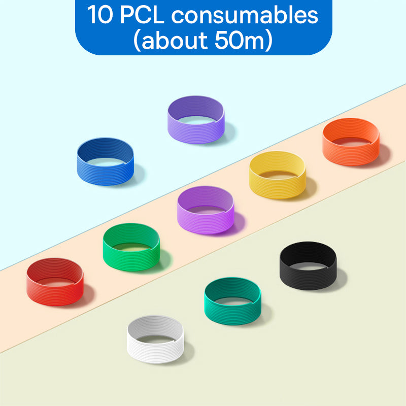 10 Rolls Various Color Kids 3D Printing Materials 5m 1.75mm Diameter Low Temperature PCL Filament for 3D Printing Pen - Random Color