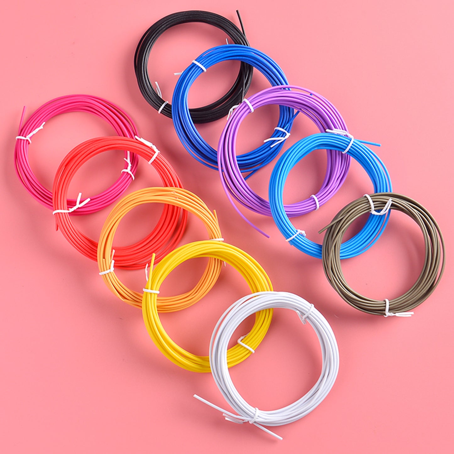 10 Rolls Various Color Kids 3D Printing Materials 5m 1.75mm Diameter Low Temperature PCL Filament for 3D Printing Pen - Random Color