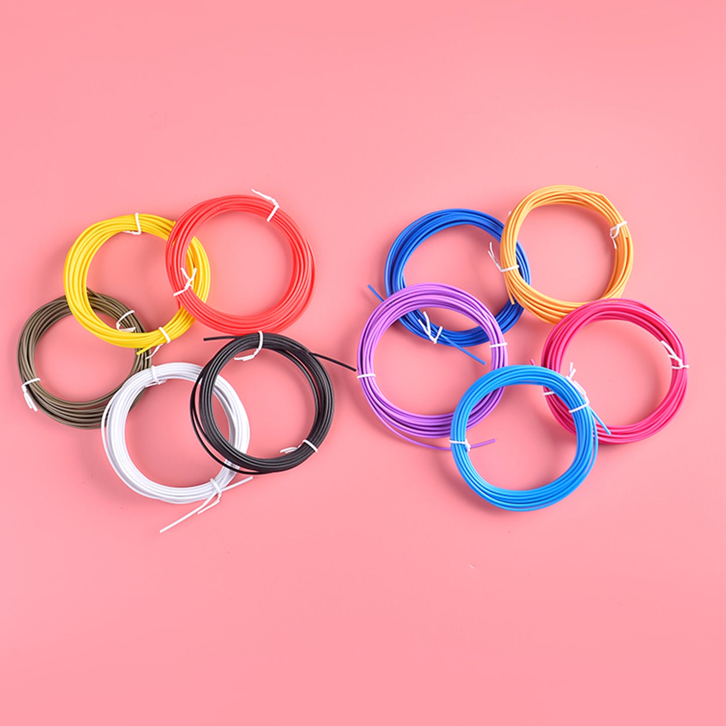 10 Rolls Various Color Kids 3D Printing Materials 5m 1.75mm Diameter Low Temperature PCL Filament for 3D Printing Pen - Random Color