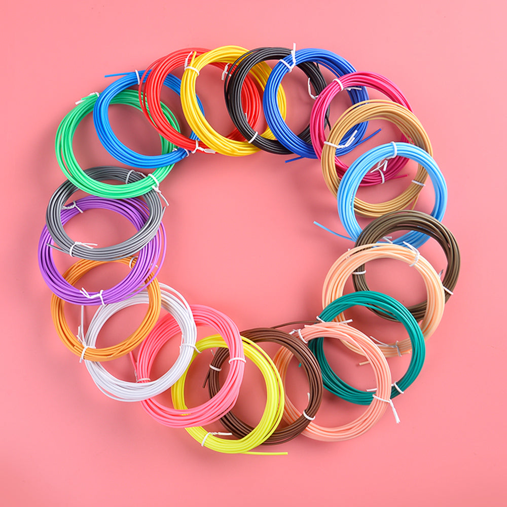 20 Rolls Various Color 5m 1.75mm Diameter Low Temperature 3D Print Pen PCL Filament Kids 3D Printing Materials - Random Color