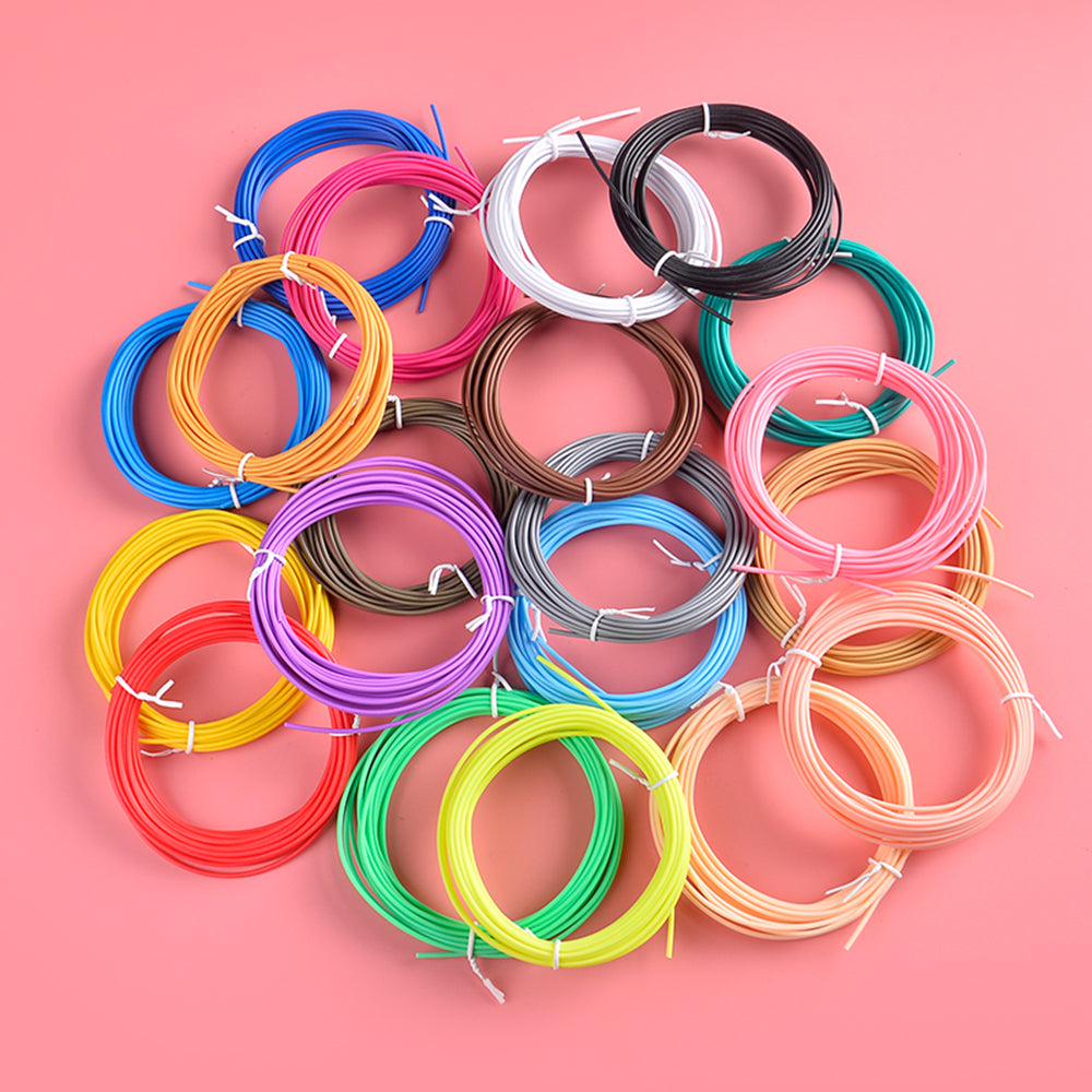 20 Rolls Various Color 5m 1.75mm Diameter Low Temperature 3D Print Pen PCL Filament Kids 3D Printing Materials - Random Color