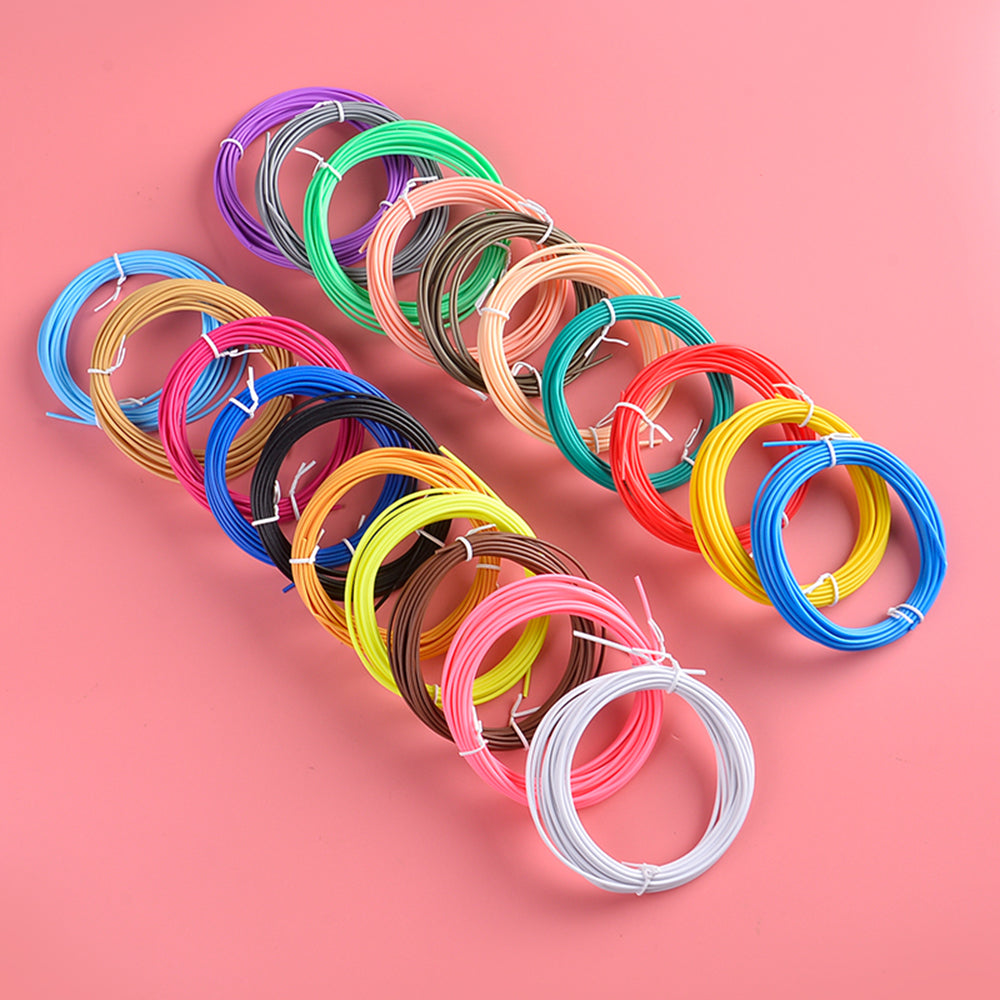 20 Rolls Various Color 5m 1.75mm Diameter Low Temperature 3D Print Pen PCL Filament Kids 3D Printing Materials - Random Color