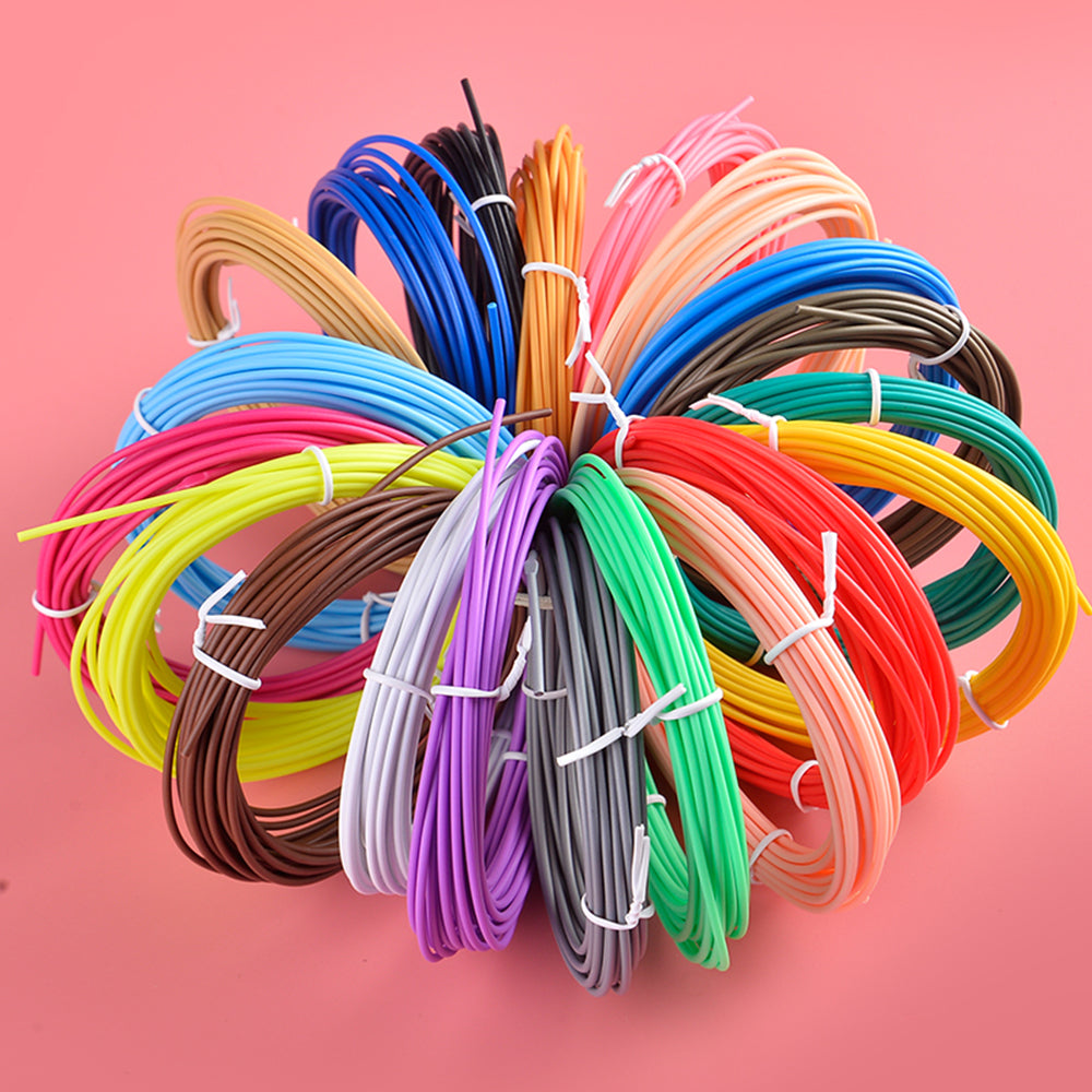 20 Rolls Various Color 5m 1.75mm Diameter Low Temperature 3D Print Pen PCL Filament Kids 3D Printing Materials - Random Color