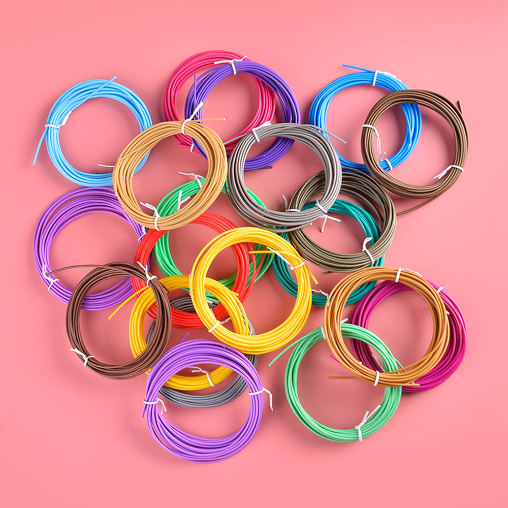 20 Rolls Various Color 5m 1.75mm Diameter Low Temperature 3D Print Pen PCL Filament Kids 3D Printing Materials - Random Color
