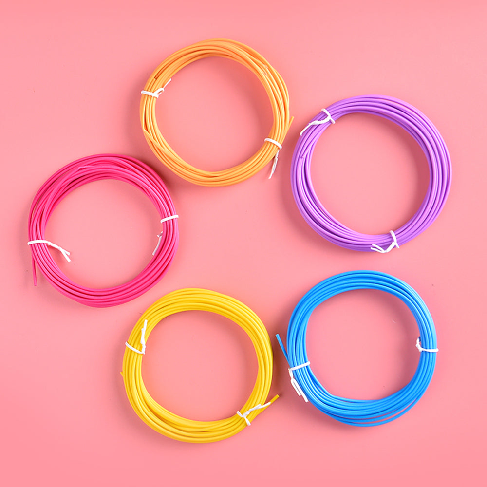 5 Rolls Various Color 5m 1.75mm Diameter Kids 3D Printing Materials Low Temperature 3D Printing Pen PCL Filament - Random Color