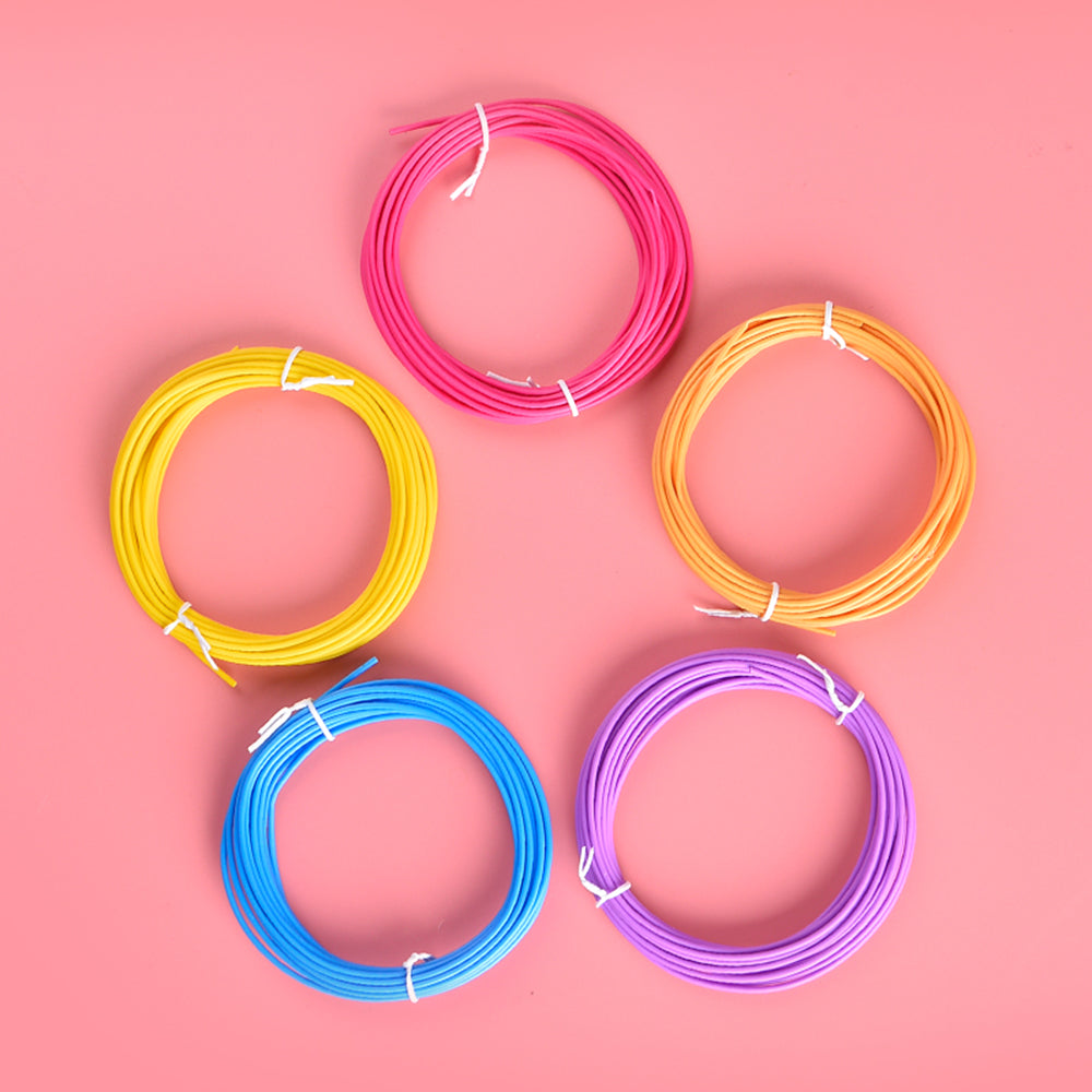 5 Rolls Various Color 5m 1.75mm Diameter Kids 3D Printing Materials Low Temperature 3D Printing Pen PCL Filament - Random Color