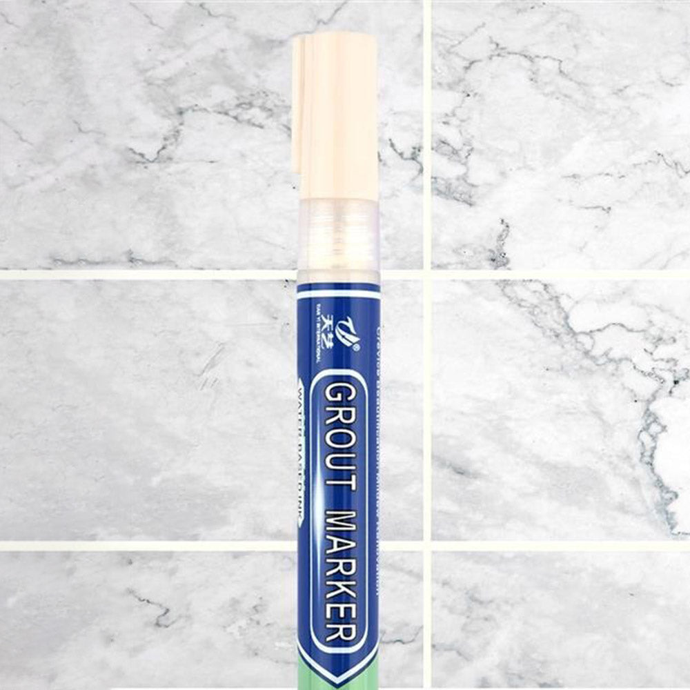 Tianyi Tile Marker Grout Pen Wall Seam Pen for Tiles Floor Bathroom Decontamination Seam Repair Tool - Beige
