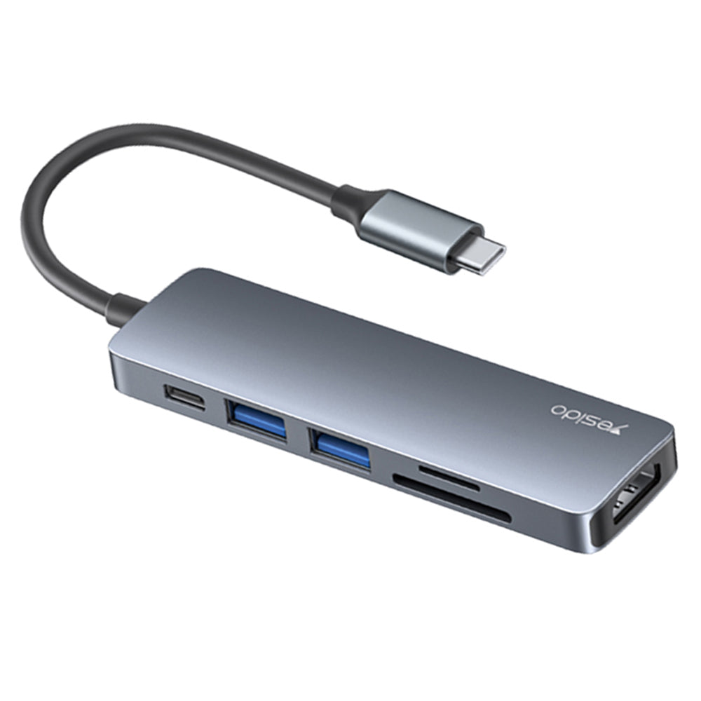 HB11 Type-C 6-in-1 Hub 4K HDMI USB3.0/2.0 TF SD Card Reader PD 60W Adapter Docking Station