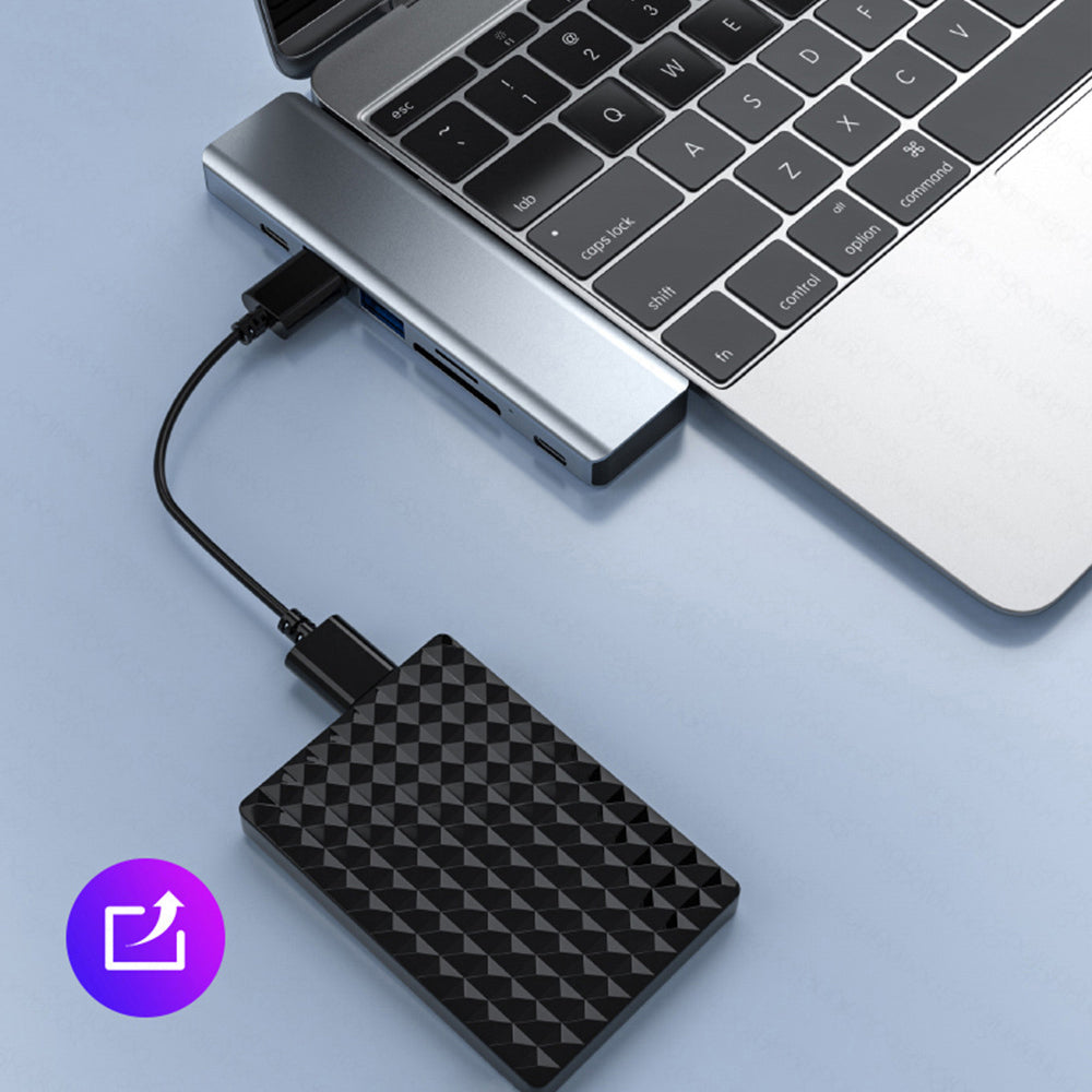 YG-2101 7 in 1 USB Hub with 4K HDMI USB 3.0 PD Fast Charge SD TF Card Reader Multiport Docking Station Adapter for MacBook Pro/Air