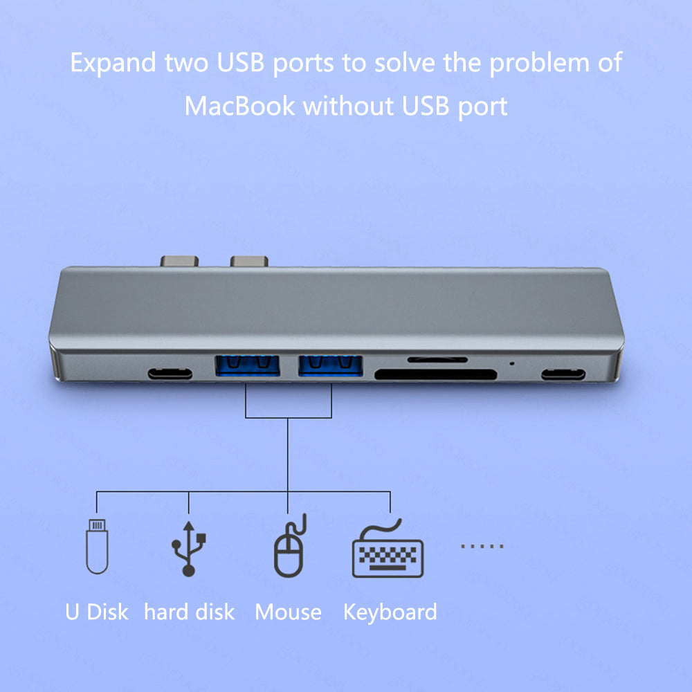 YG-2101 7 in 1 USB Hub with 4K HDMI USB 3.0 PD Fast Charge SD TF Card Reader Multiport Docking Station Adapter for MacBook Pro/Air