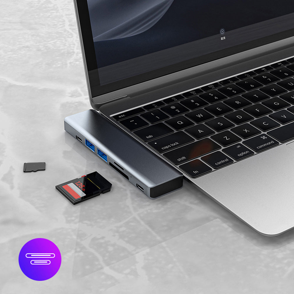 YG-2101 7 in 1 USB Hub with 4K HDMI USB 3.0 PD Fast Charge SD TF Card Reader Multiport Docking Station Adapter for MacBook Pro/Air