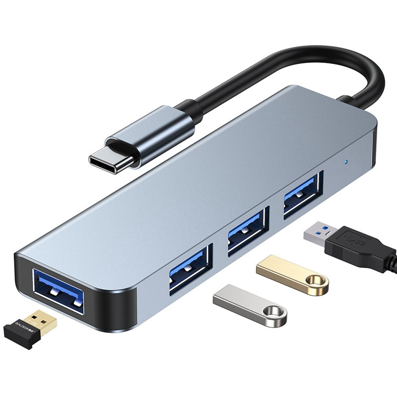 USB C Hub to 4xUSB Ports Adapter Compatible for USB C Laptops and Other Type C Devices