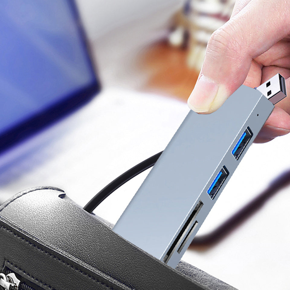 YG-2103 5 in 1 USB 3.1 Type-C Hub Adapter Data Transmission Converter Docking Station with TF Card USB3.0 USB2.0 Ports for Computers Laptops