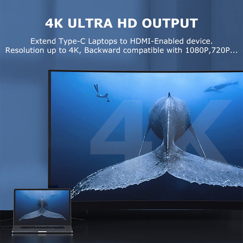 YG-2121 7 in 1 USB 3.1 Type-C Hub Adapter Data Synchronizer HDMI 4K 30Hz Multi-Port Docking Station with TD/TF/USB3.0