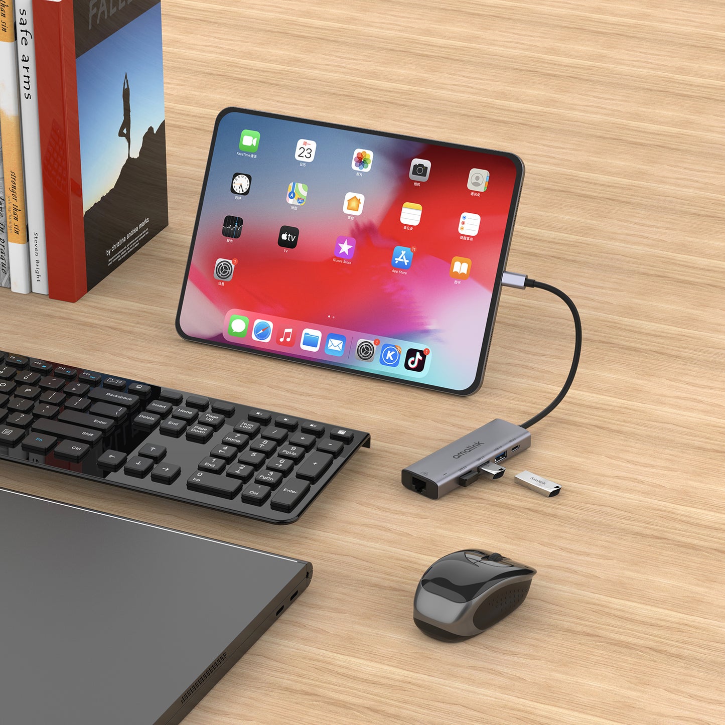 5 in 1 Driver Free Type C Hub 2x USB 2.0 3.0 PD 3.0 RJ45 Lan Adapter