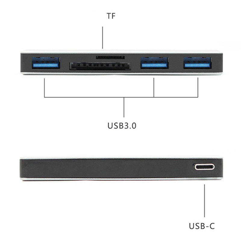 5 in 1 USB-C Docking Station USB C Splitter Hub Portable Mini Card Reader Support 95MB/s High Speed