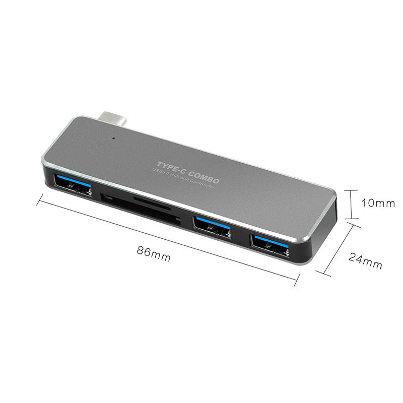5 in 1 USB-C Docking Station USB C Splitter Hub Portable Mini Card Reader Support 95MB/s High Speed
