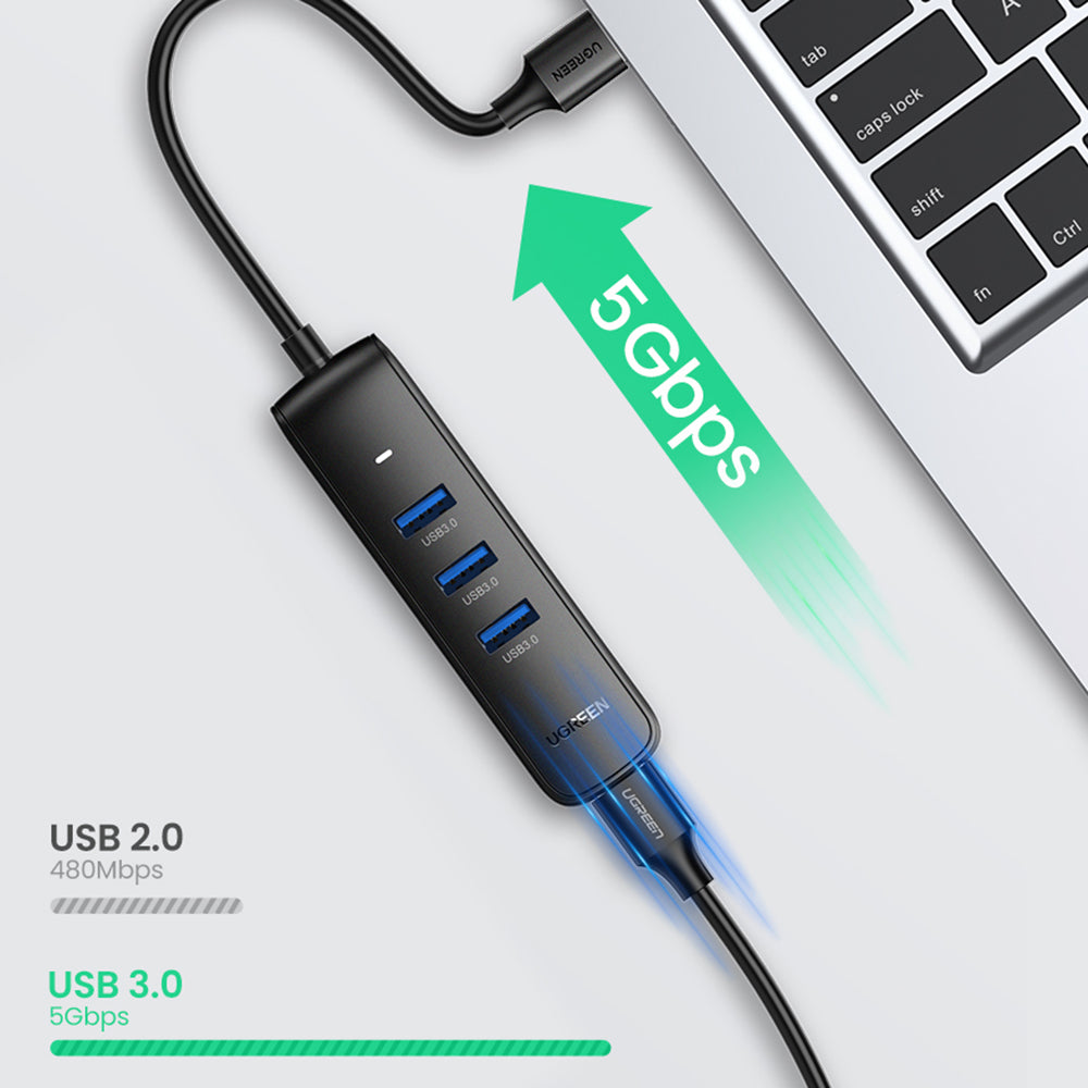 Uniqkart For MacBook Pro Air 2020 Surface Notebook PC Laptop Portable USB 3.0 Splitter Adapter 4 Ports USB Hub