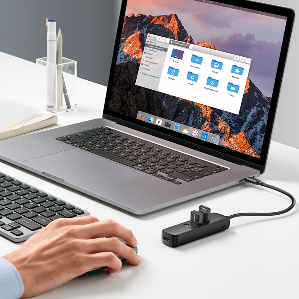 Uniqkart For MacBook Pro Air 2020 Surface Notebook PC Laptop Portable USB 3.0 Splitter Adapter 4 Ports USB Hub