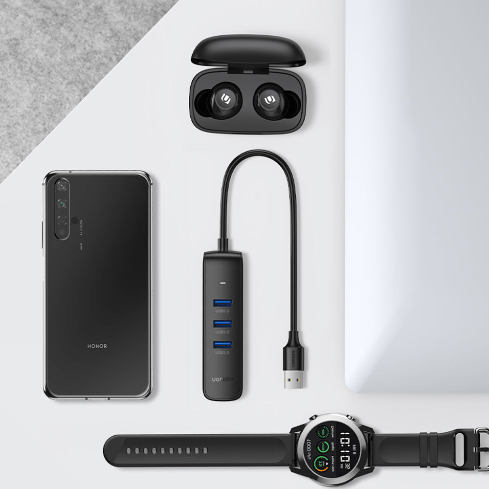 Uniqkart For MacBook Pro Air 2020 Surface Notebook PC Laptop Portable USB 3.0 Splitter Adapter 4 Ports USB Hub