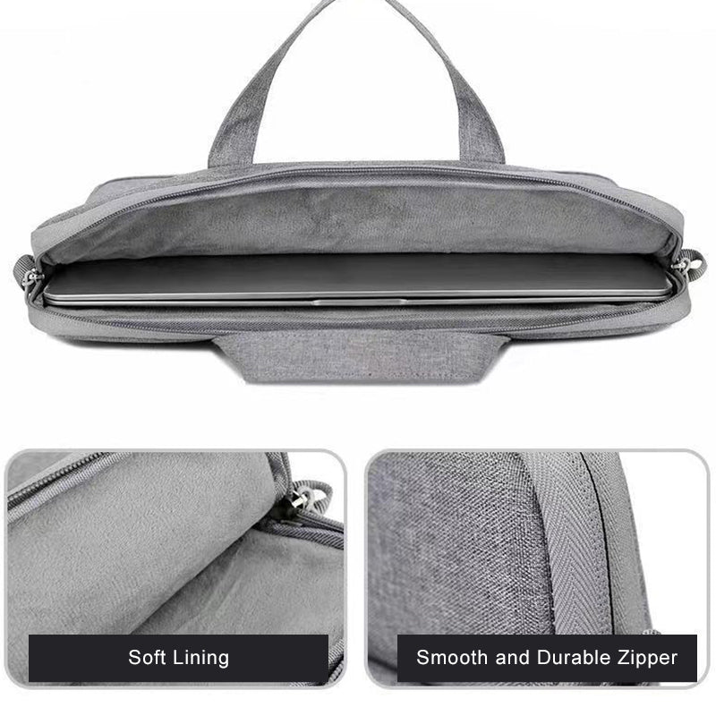 Series Universal Oxford Cloth + Polyester Soft Liner Laptop Sleeve Notebook Carrying Bag Pouch with Shoulder Strap for 14 - 14.6-inch Laptop - Black