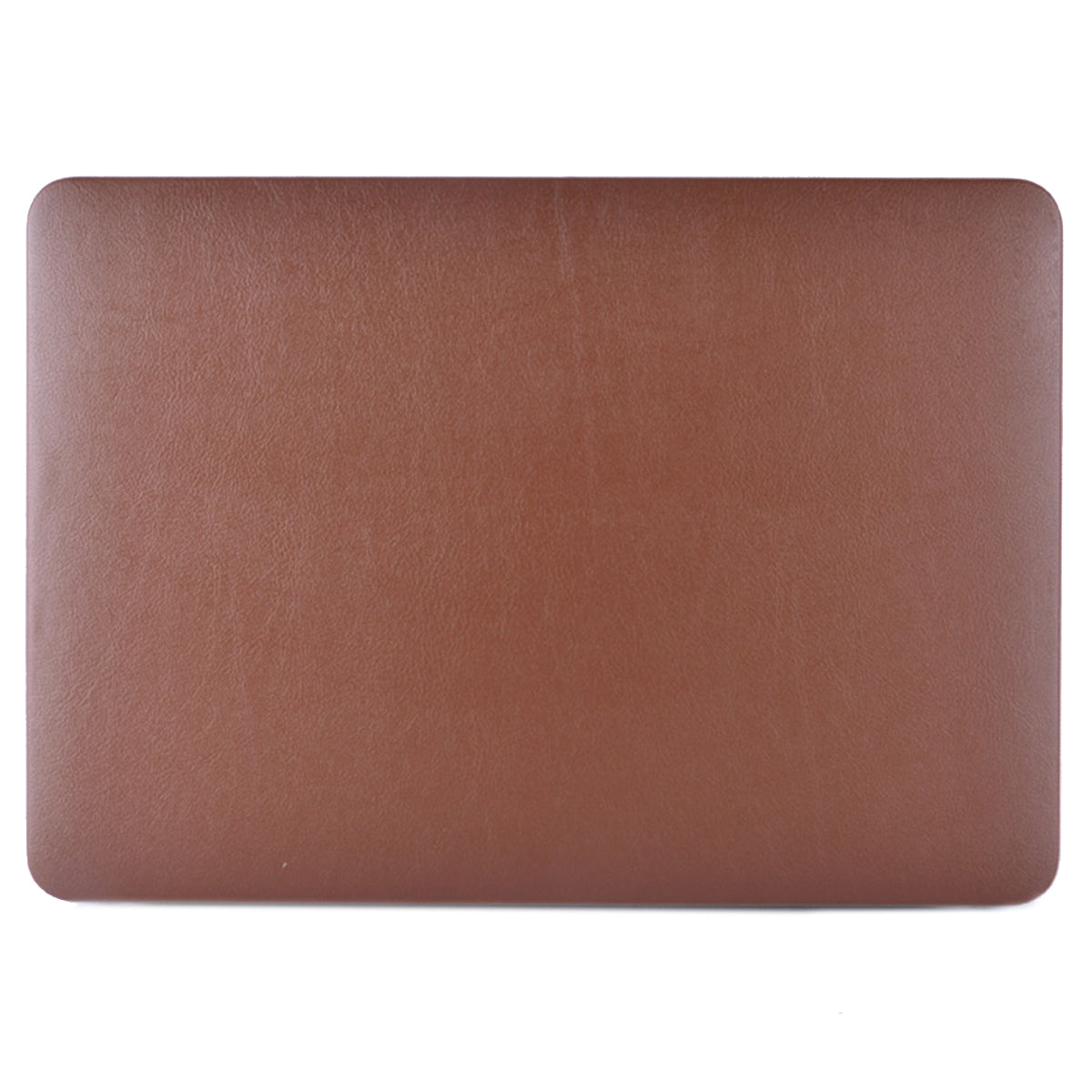 Anti-scratch PU Leather Coated PC Protective Case with Hollow-out Bottom for MacBook Air 13.3-inch (A1932/A2179/A2337) - Brown
