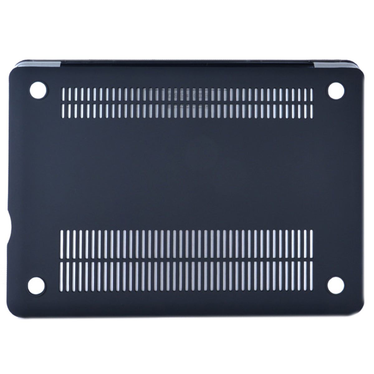 Anti-scratch PU Leather Coated PC Protective Case with Hollow-out Bottom for MacBook Air 13.3-inch (A1932/A2179/A2337) - Black