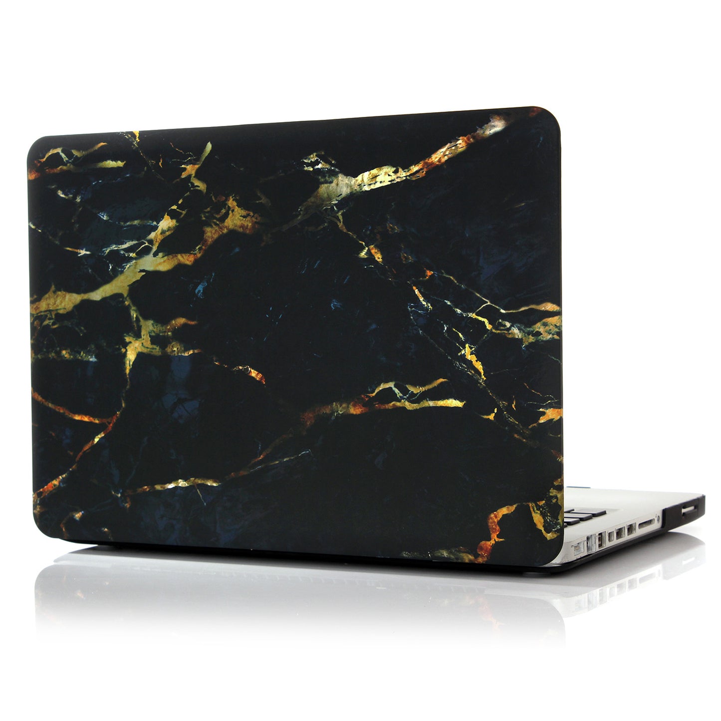 Pattern Printing Hard PC Protective Laptop Case Cover for MacBook 16 Pro (A2141) - Black/Gold/Marble
