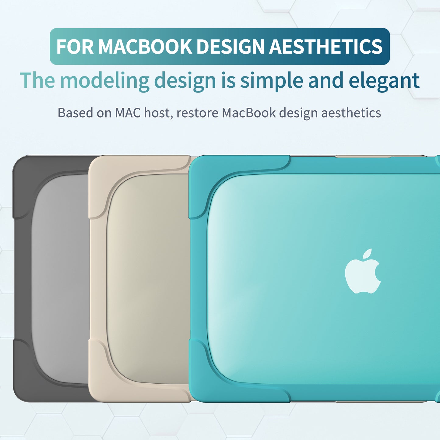 Supporting Stand PC Laptop Case Protective Notebook Cover for MacBook Air 13inch A1932 / A2179 / A2337 - Khaki