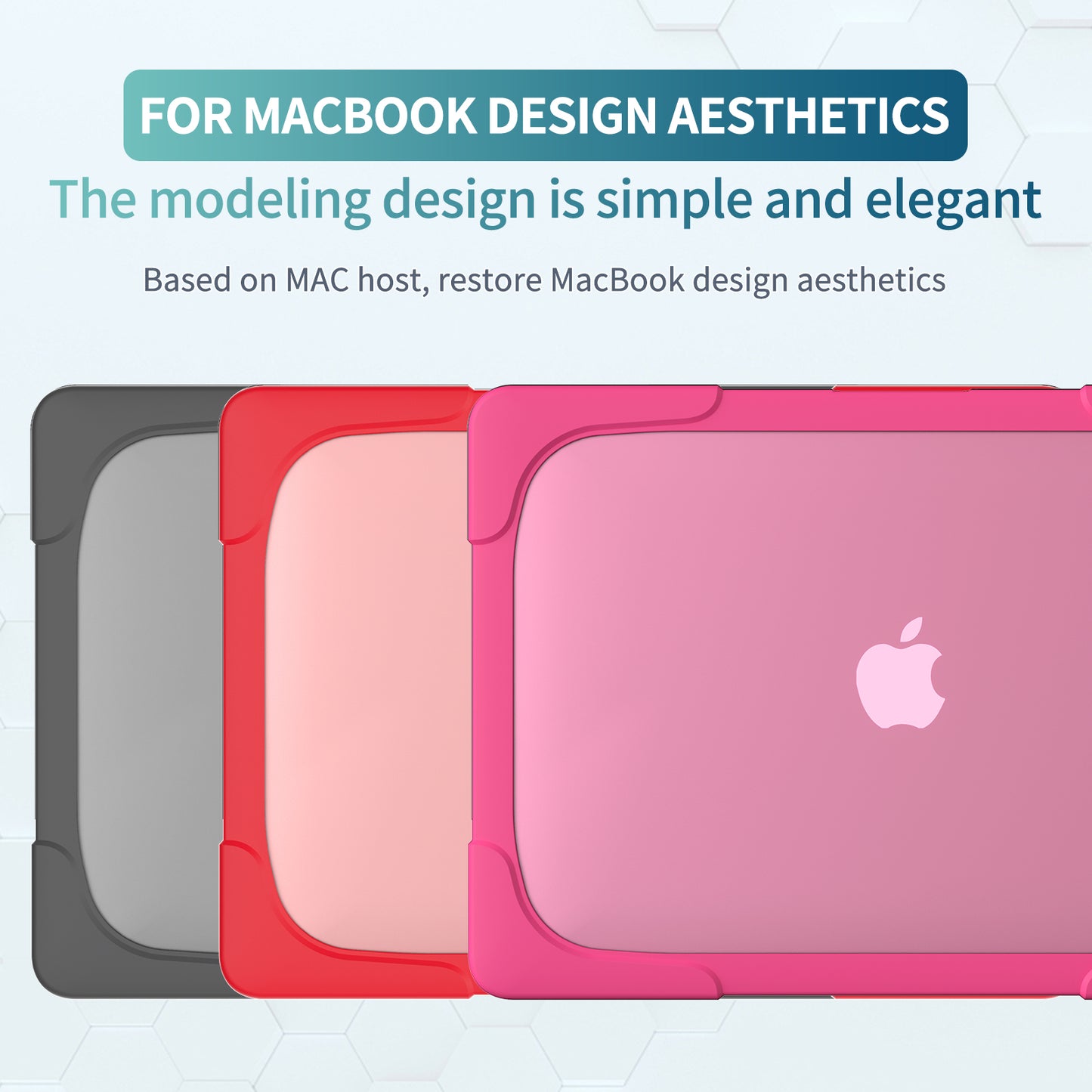 Supporting Stand PC Laptop Case Protective Notebook Cover for MacBook Air 13inch A1932 / A2179 / A2337 - Rose