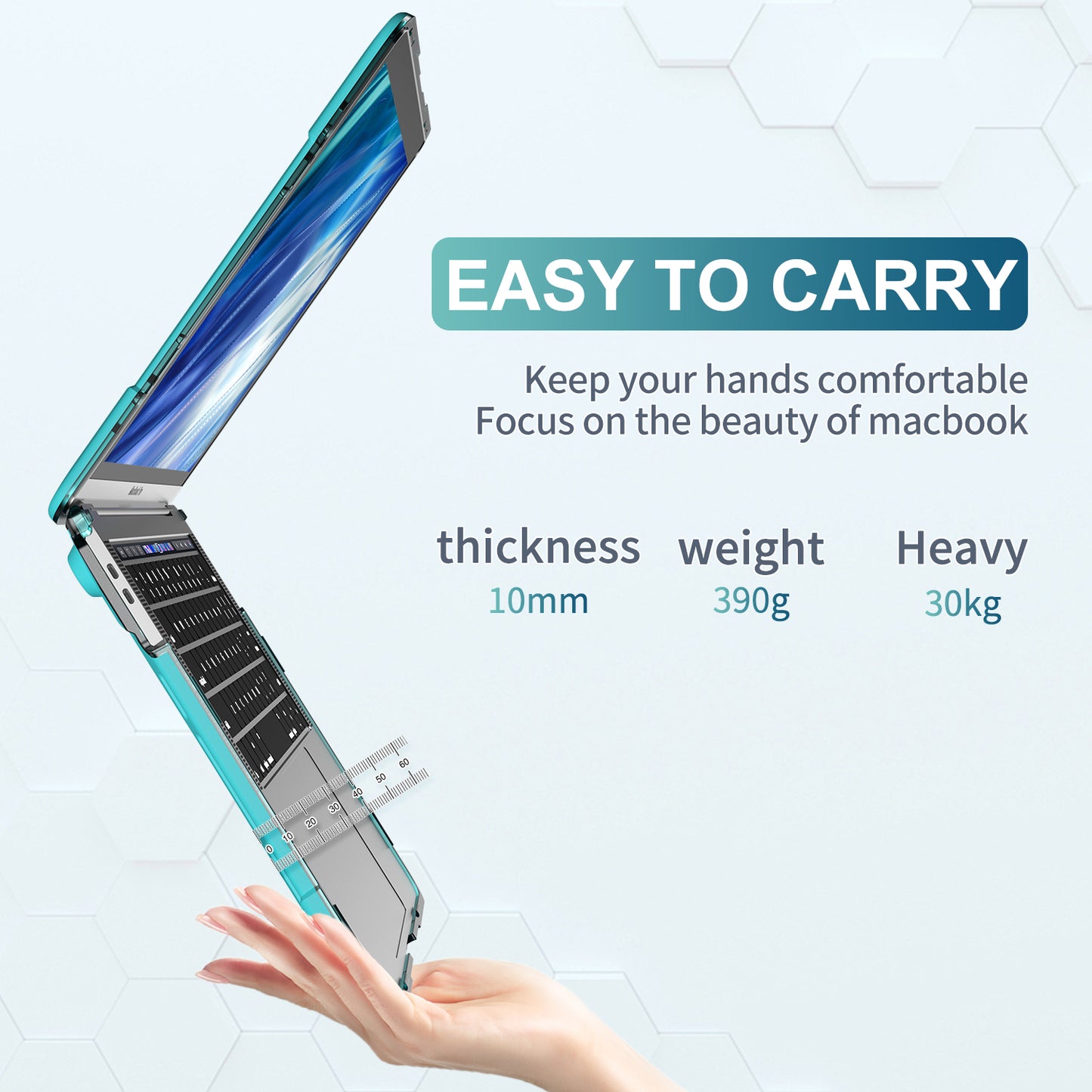 Supporting Stand PC Laptop Case Protective Notebook Cover for MacBook Air 13inch A1932 / A2179 / A2337 - Blue