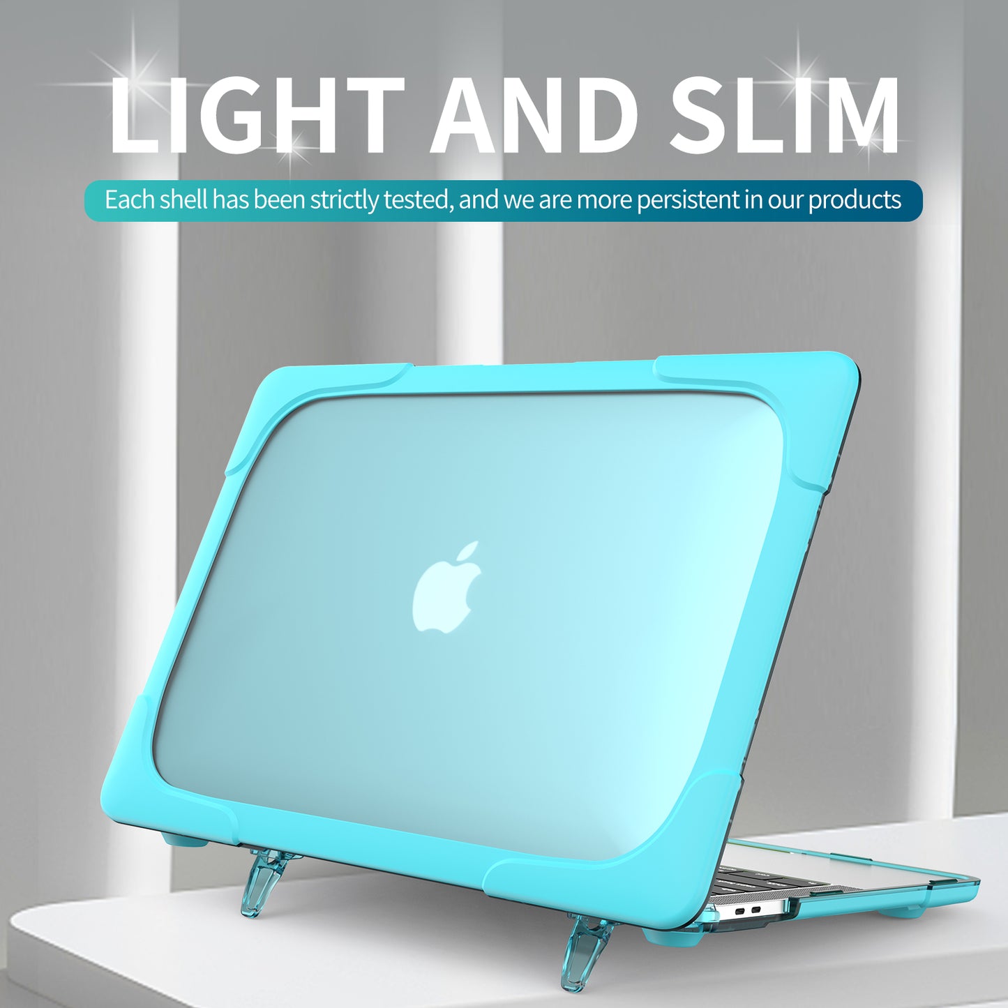 Supporting Stand PC Laptop Case Protective Notebook Cover for MacBook Air 13inch A1932 / A2179 / A2337 - Blue