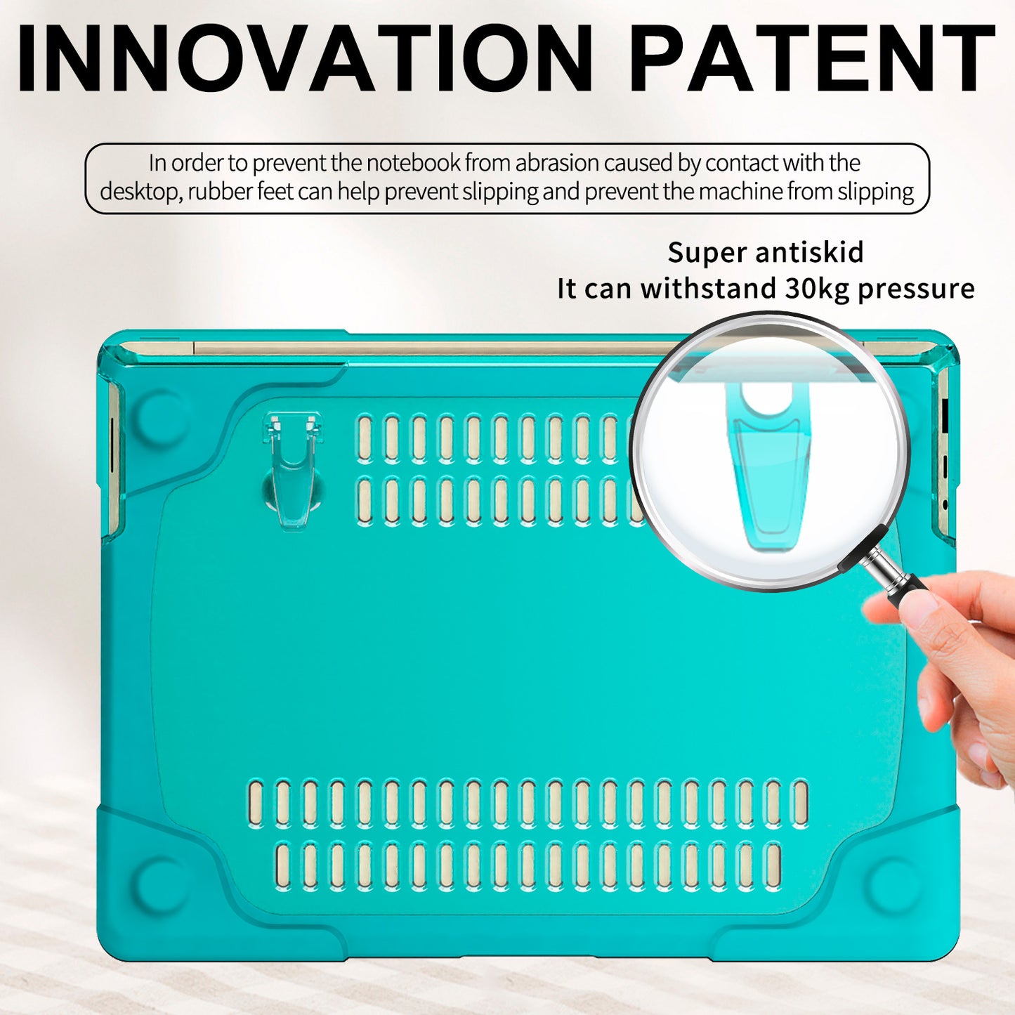 Hard PC Full Protection Laptop Case Cover with Kickstand Design for Microsoft Surface Laptop 2 / 3 / 4 15-inch 1873 / 1953 Metal Keyboard Version - Baby Blue