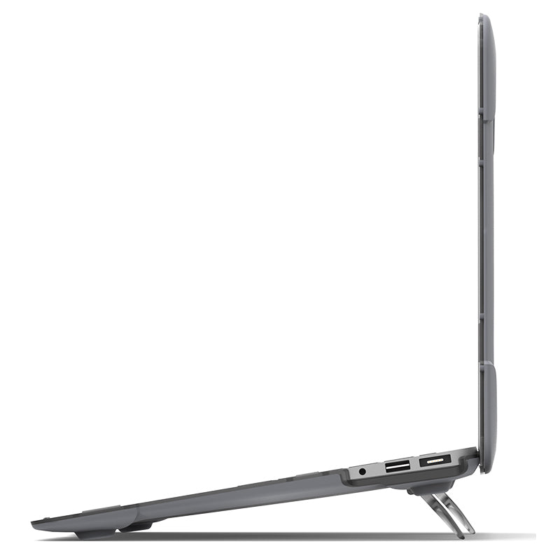 Supporting Stand Design Hard PC Anti-scratch Laptop Case Protective Notebook Cover for MacBook Air 13inch A1466 / A1369 - Grey