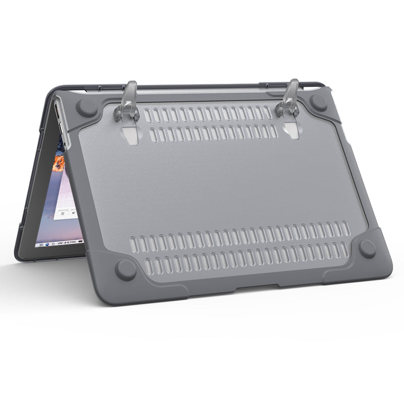 Supporting Stand Design Hard PC Anti-scratch Laptop Case Protective Notebook Cover for MacBook Air 13inch A1466 / A1369 - Grey