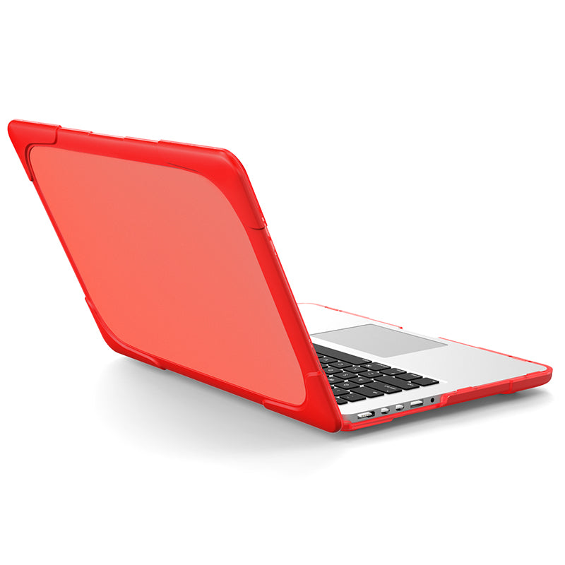 Hard PC Laptop Case Notebook Computer Cover with Supporting Stand Feet for MacBook Pro 15-inch / Pro Retina 15-inch A1398 - Red