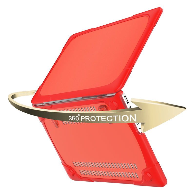 Hard PC Laptop Case Notebook Computer Cover with Supporting Stand Feet for MacBook Pro 15-inch / Pro Retina 15-inch A1398 - Red