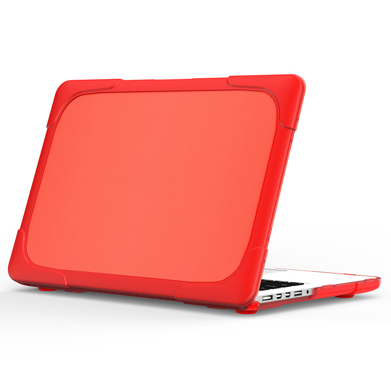 Hard PC Laptop Case Notebook Computer Cover with Supporting Stand Feet for MacBook Pro 15-inch / Pro Retina 15-inch A1398 - Red